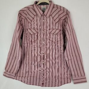 NWT Moonshine Spirit By Brad Paisley Men's Striped Western Shirt Pearl Snap Sz L